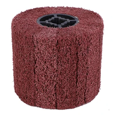 Image of 120x100mm Nylon Brush Drum Polishing Burnishing Wheel, Drawing Iron Aluminum for of Stainless Steel Metal Structure(120 mesh)