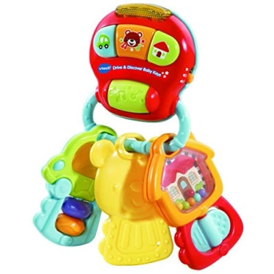 Image of VTech Drive &amp; Discover Keys, Rattle Toy with Sounds and Phrases, Learning for Sensory Play, Baby Teether Interactive Features, Suitable Girls Boys from 0 Months