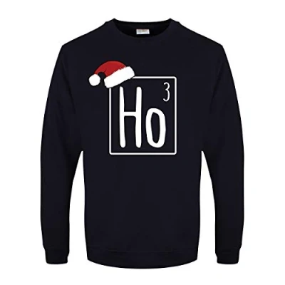 Image of Grindstore Men&#039;s Ho Blue Christmas Jumper Sweater Navy