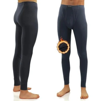 Image of Sesto Senso Mens Thermal Long Johns Cotton 100% Warm Lightweight Underwear Functional Leggings Base Layer Bottom M Graphite