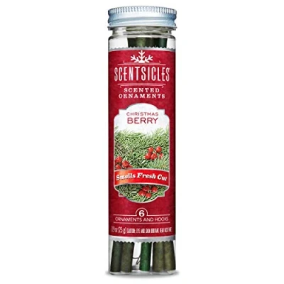 Image of Scentsicles Christmas Berry Scented Ornaments with Hooks 1 Bottle (6 Sticks Total)