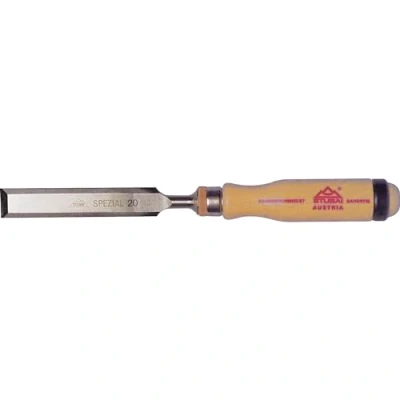 Image of Stubai 353009 &quot;Swedish Type&quot; Special Wood Chisel with Wooden Handle, Beige/Silver, 24 mm