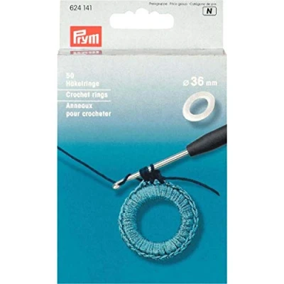 Image of Prym Crochet Rings Plastic Flat,Silver, Ø 36 mm