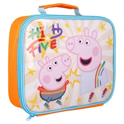 Image of Peppa Pig Rectangular Insulated Lunch Box Bag for Boys and Girls, Perfect Size Packing Hot or Cold Snacks School Travel, BPA Free