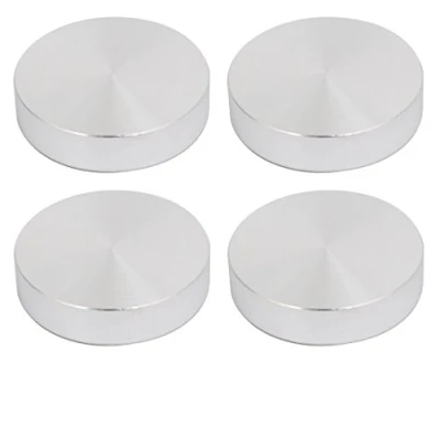 Image of Sourcingmap 4pcs 40mm Dia 10mm Thickness M8 Thread Aluminum Disc Hardware for Glass Table