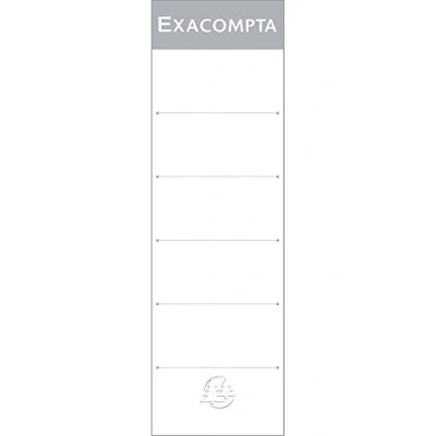 Image of Exacompta Ref 538E Spine Labels For Lever Arch Files (Pack of 10) 185mm Height, Suitable With A 80mm Spine, Self Adhesive White