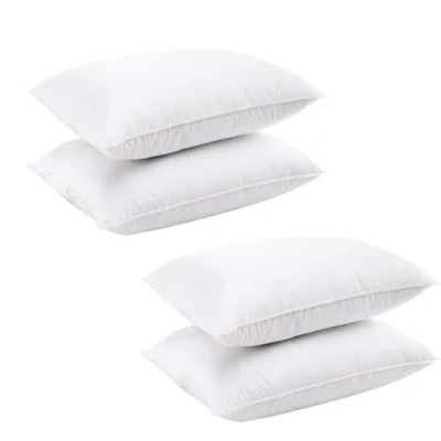 Image of AK InHome Pillows 4 Pack Luxury Hotel White Medium Support Back Stomach Sleepers Bed for Neck &amp; Shoulder Pain Hypoallergenic Orthopedic Pillow Standard Size (50x75cm)