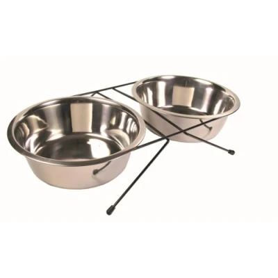 Image of Trixie Eat on Feet Two Stainless Steel Bowl Set for Dog, 2.8 Litre