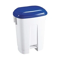 Image of Derby 60 Litre White/Blue Plastic Pedal Bin
