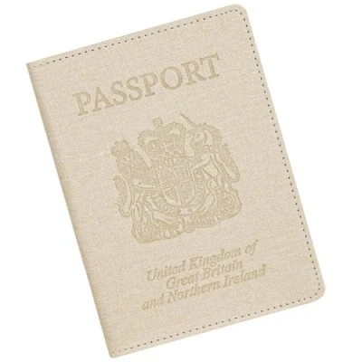 Image of RFID Blocking Passport Holder Cover &amp; Travel Wallet PU Leather Organiser for Credit Cards, Boarding Pass and ID Cards Accessories Men&amp;Women (White)