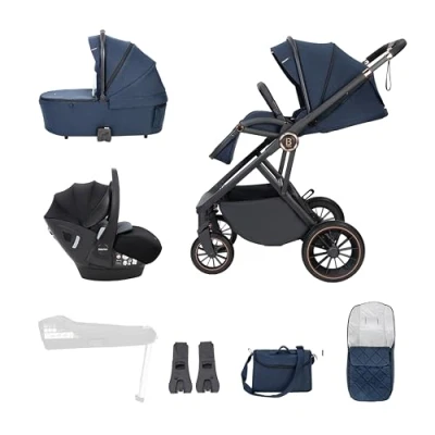 Image of Babymore Chia Travel System Pecan Car Seat Midnight Blue