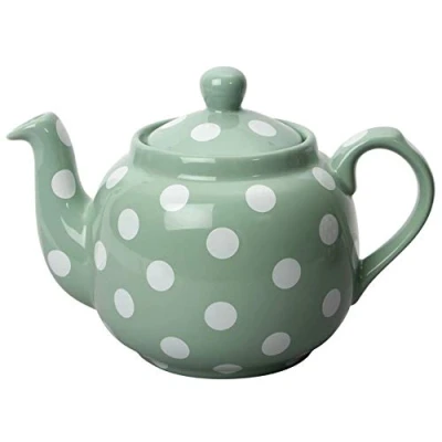 Image of London Pottery Farmhouse Filter 4 Cup Teapot Green With White Spots