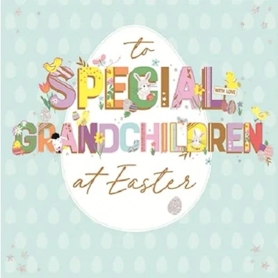 Image of Special Grandchildren Embellished Easter Card Talking Pictures Greeting Cards SCEAR021/WC