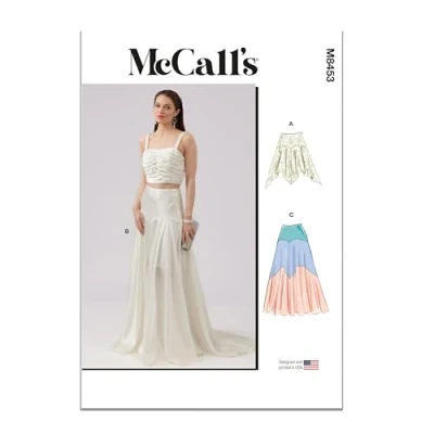 Image of MCCALLS M8453Y5 Misses&#039; Skirt in Two Lengths Y5 (18 20 22 24 26)