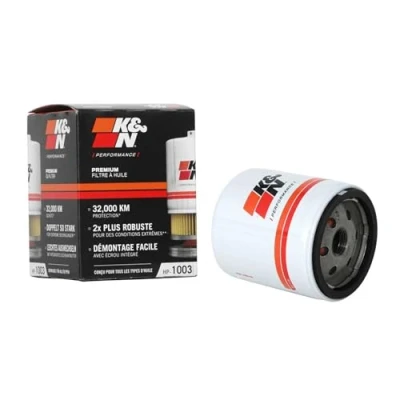 Image of K&amp;N Oil Filter Spin On 68x84mm compatible with Toyota, Scion, Suzuki, Pontiac, Chevrolet, Nissan, Daihatsu (HP 1003), Weiß