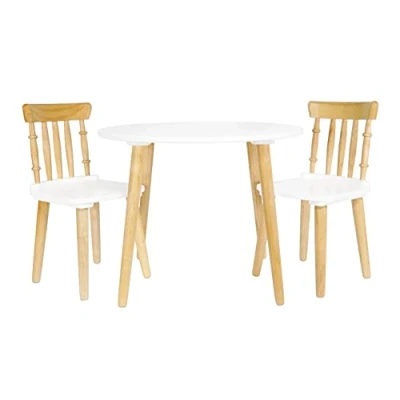 Image of Le Toy Van Table &amp; Chairs, Rubberwood, To Seat Children, White