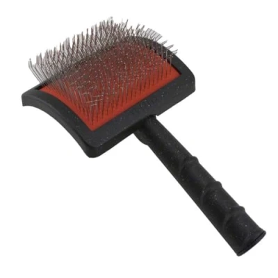 Image of Yento Mega Pin Slicker Brush Professional Pet Grooming Tool for Dogs and Cats Effective Mat Tangle Remover Gentle Bristles, Size Large
