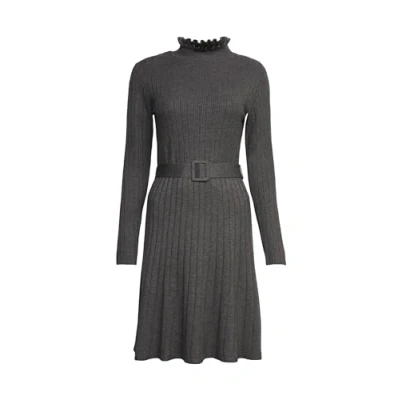 Image of Esprit Dress Flare Jumper dress, Women&#039;s, Size: 14, Dark grey melange