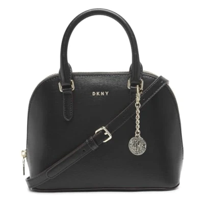 Image of DKNY Women&#039;s Bryant Dome Satchel, Black/Gold, One Size