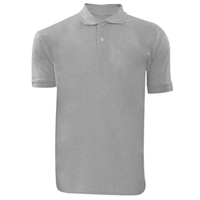 Image of True Face Mens T Shirts Pique Polo Shirt Plain Polycotton Tops Grey Small