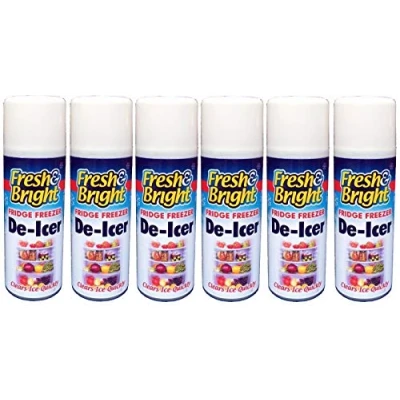 Image of 6 X 200ml Quick Ice Remover Anti Bacterial Fridge Freezer De Icer Spray Deicer Cleaner Genuine Fresh &amp; Bright LNL