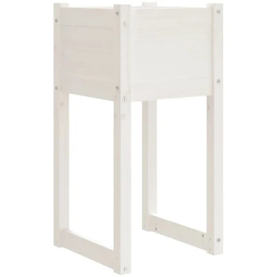 Image of vidaXL Planter White 40x40x81 cm Solid Wood Pine
