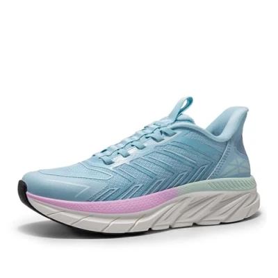 Image of ALLSWIFIT Women&#039;s Trainers Slip On Walking Shoes Running Comfortable Tennis Breathable Non Athletic Gym Workout Cross Training Sneakers,Size 5,Light Blue,SARR034W
