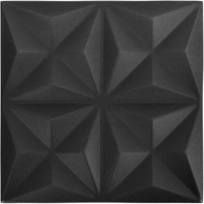 Image of vidaXL 3D Wall Panels 24 pcs 50x50 cm Origami Black 6 m²