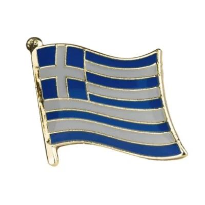 Image of Greece Greek National Flag Metal Enamel Pin Badge Lapel