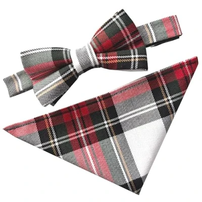 Image of Men&#039;s Scottish Tartan Dress Stewart Bow Tie &amp; Hanky Set