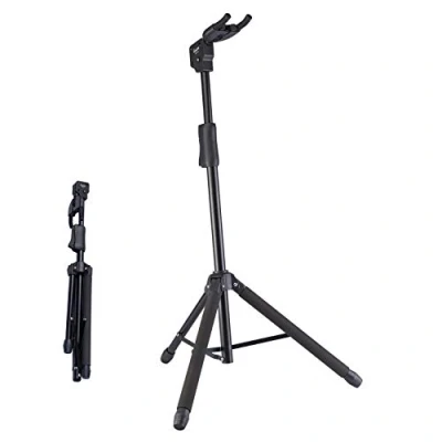 Image of GUITTO Guitar Stand Universal Portable Adjustable Folding Hanging Floor Stands Extended Height Tripod for Acoustic, Classical, Electric, Bass Guitars GGS 06