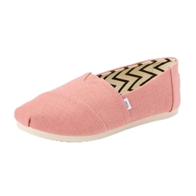 Image of TOMS Women&#039;s Alpargata Loafer Flat, Vintage Pink Heritage Canvas, 4 UK