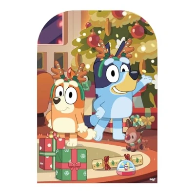 Image of Star Cutouts SC4536 Bluey Christmas Stand In Cardboard Cut Out Height 131cm