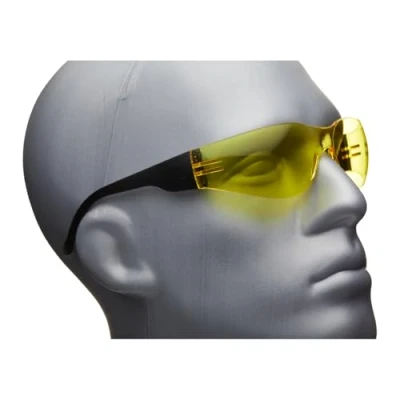 Image of Blackrock Yellow Tinted Safety Glasses, Mens Womens Protective Eyewear Goggles Spectacles, Adult Eye Protection, Work Anti Scratch Lense, PPE Workwear, Construction, Working Sunglasses