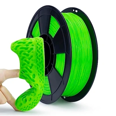 Image of ZIRO Flexible TPU Filament 1.75mm, 3D Printer 1.75mm 0.8KG Spool, Dimensional Accuracy +/ 0.03mm, Green