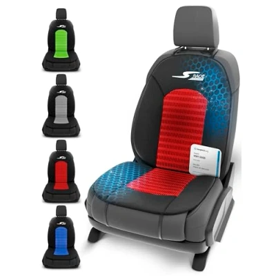 Image of Walser car Comfort seat cover S Race, Rated Very Good* universal and protective pad, protector for cars vans, red/black