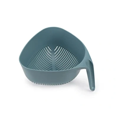 Image of Joseph Duo Triangular Colander, Food Strainer with Vertical Handle and Easy Pour Corners, Dark Opal