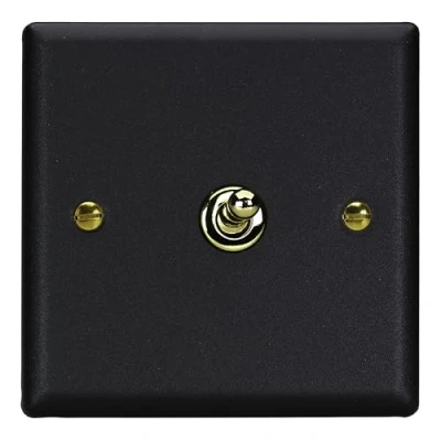 Image of Varilight Vogue Collection Matt Black 1 Gang Intermediate Toggle Switch
