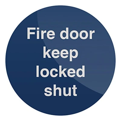 Image of Fixman 437046 Rigid Fire Door Keep Locked Shut Sign 100 x 100mm