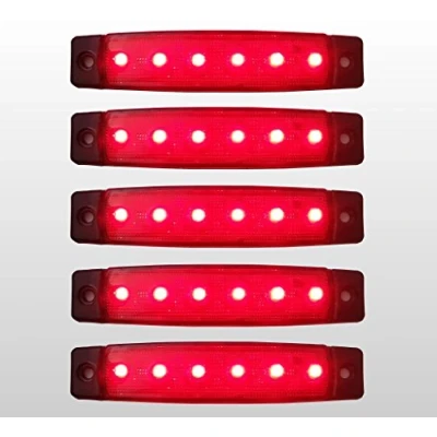 Image of flexzon 5 Pcs 6 Smd Led Rear Red Side Marker Lights Position 12V For Truck Trailer Lorry Cab Bus