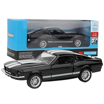 Image of Classic Die Cast Model 1:32 Mini Stimulation Alloy Pull Back Car with Light and Sound Vehicles Mould Scale Toy Presents for Boys Girls Toddlers [Black]