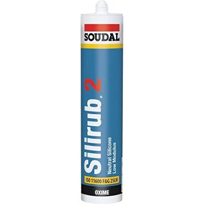 Image of Soudal 102393 &quot;Silirub 2&quot; Neutral Silicone, Black, 310 ml