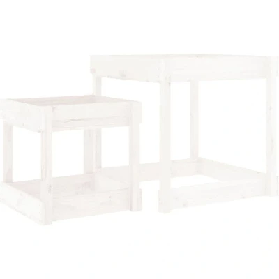 Image of vidaXL Sand Tables 2 pcs White Solid Wood Pine