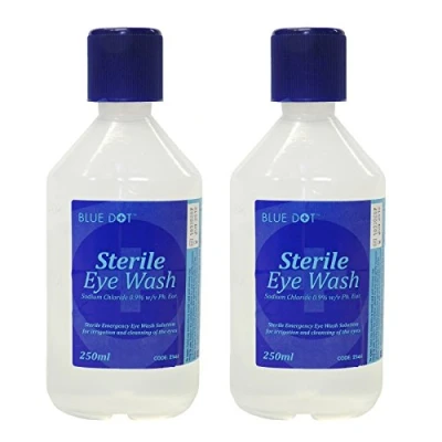 Image of 2 x 250ml Bottles of C.M.S Medical Sterile Saline Eye &amp; Would Wash Solution