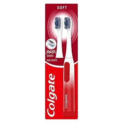Image of Colgate 360 Sonic Max White battery Powered Toothbrush cleans in 4 ways and polishes teeth surface for a healthy, whole mouth clean with replaceable head