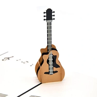 Image of Medigy 3D Pop Up Greeting Cards Blank for Most Occastions (Guitar) (Black)