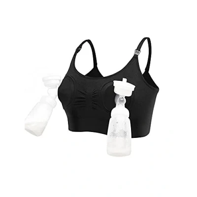 Image of Women Hands Free Breast Pump Feeding Pumping Maternity Wireless Adjustable Nursing Bra