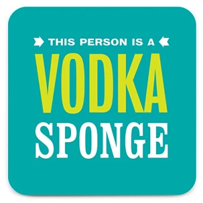 Image of Brainbox Candy Funny &#039;Vodka Sponge Coaster&#039; Small Gift Ideas For Him Her Friends Birthday Housewarming Present New Home Gifts Women Men