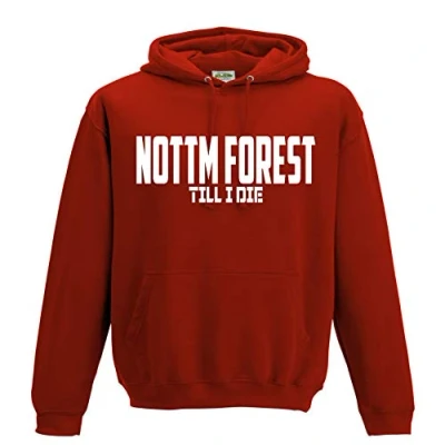 Image of ApparelGiftsSupportRange Nottm Forest Till I Die Premium Hoodie Gift Mens Present (Large) Red