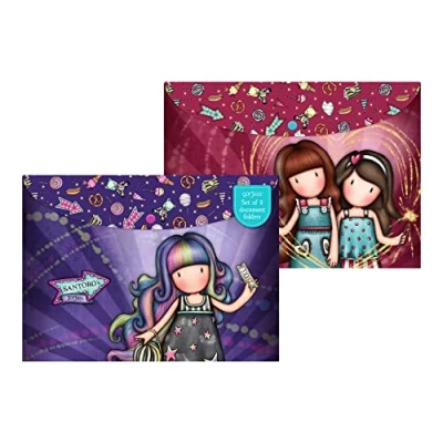 Image of Santoro Set of 2 Gorjuss Fairground Fireworks A4 PP Envelopes with Snap 33X24X1Cm, Multicolor (669GJS12)